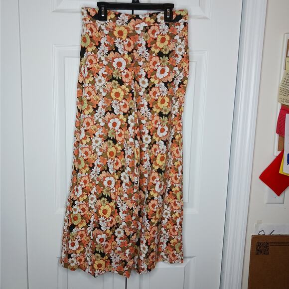 Haver & Blair London Floral Cropped Wide Leg Pants with Pockets Sz S - Picture 5 of 7